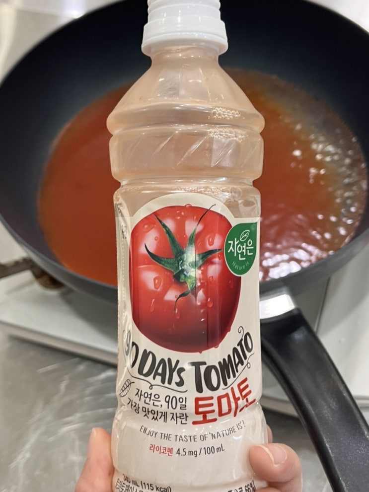 토마토 주스 라면 끓여먹기