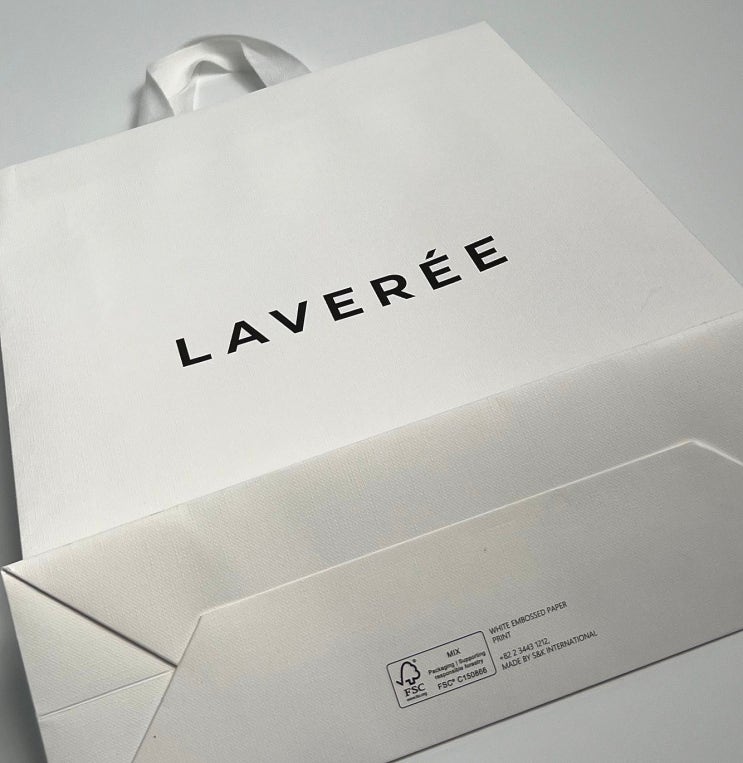  라버리 LAVEREE 쇼핑백, 지속가능한 소비, 쇼핑백, 제작, 친환경, 브랜드 패키지, FSC