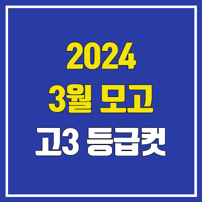2024 3월 모의고사 등급컷 (고3 / 제2외국어, 한문, 영어)