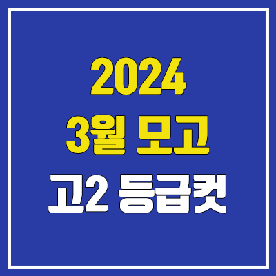 2024 고2 3월 모의고사 등급컷 (한국사, 영어 학력평가 등급컷)