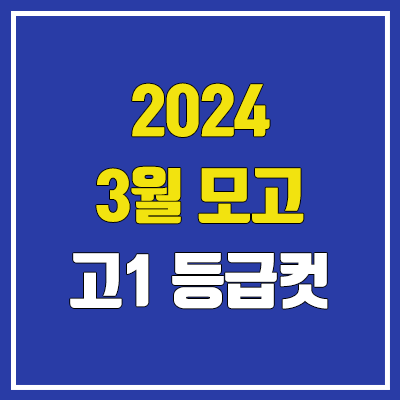 고1 3월 모의고사 등급컷 (통합사회, 통합과학 등급컷 / 2024년)