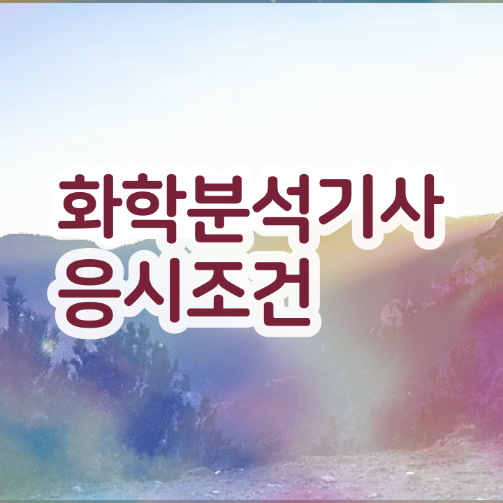  화학분석기사 자격요건   화학분석기사  자격증 취득  살펴보기