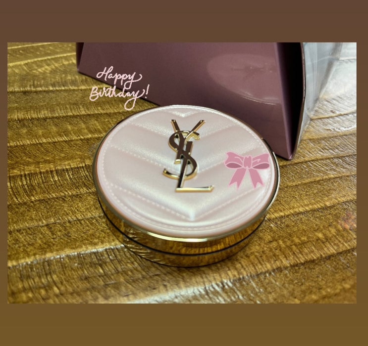  입생로랑 팩트 (메쉬핑크쿠션) : 생일 선물로 받았는데,, 예쁘다 ㅇ0ㅇ