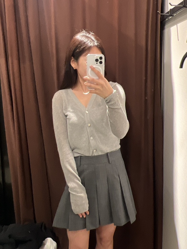  ZARA 자라 가디건과 플리츠스커트로 프레피룩 코디하기