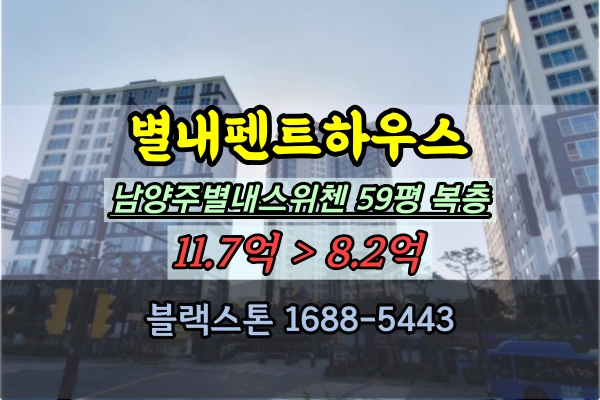 남양주별내스위첸 복층 경매 별내 펜트하우스 아파트 59평 10억