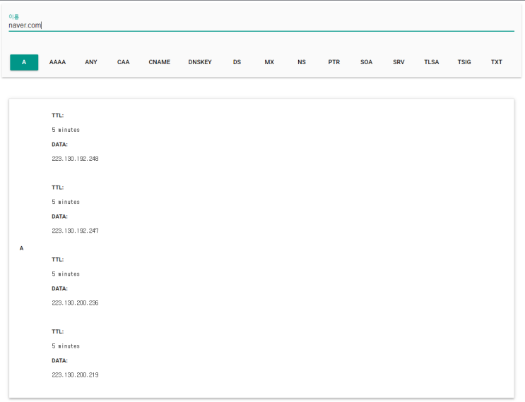  DNS 레코드(Domain Name System Record)