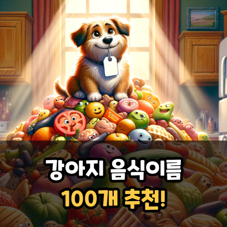  강아지음식이름 추천 100개, 음식 이름을 짓는 이유