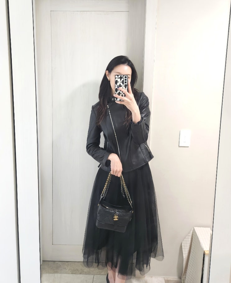  대명 데일리룩 샤스커트 플레어 망사 롱 스커트