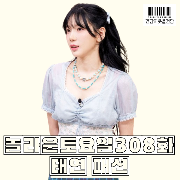  놀라운토요일 308화 태연 패션 _ 블라우스 체크 치마 나시 상의 옷 정보는 비아플레인