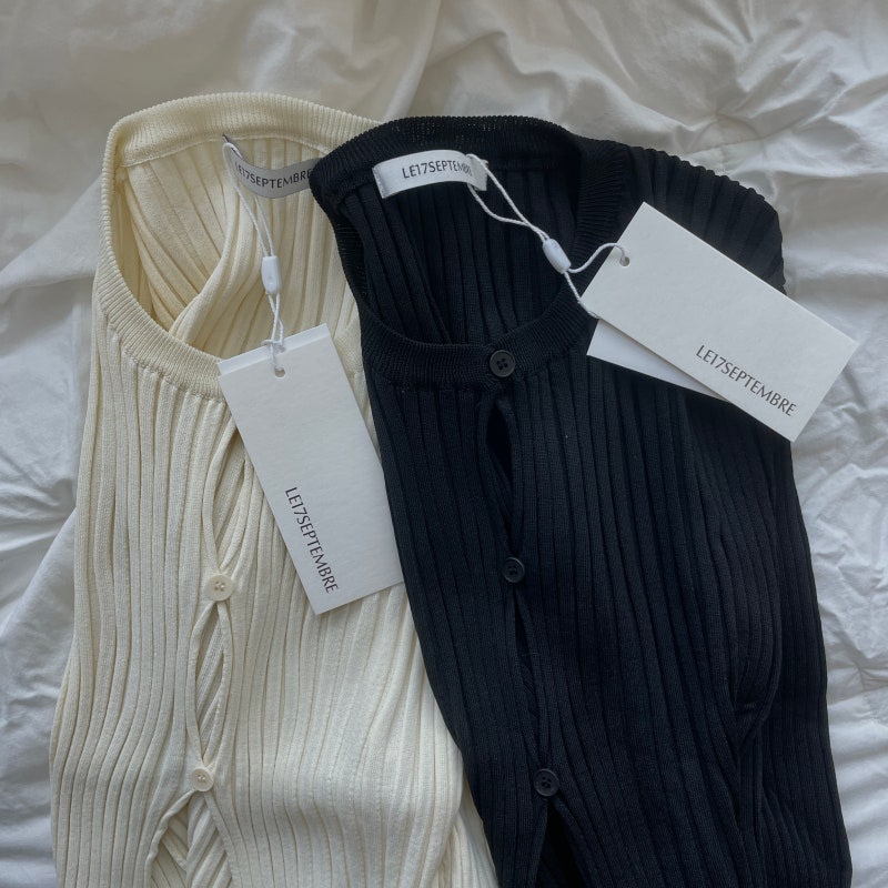 Le17septembre RIBBED STRETCH KNIT CARDIGAN 찐리뷰 | 르917