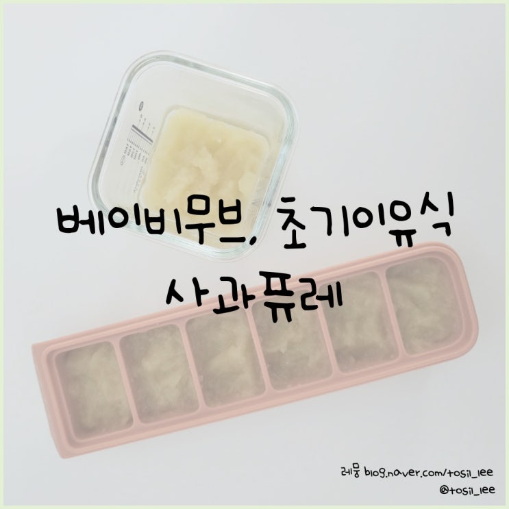  베이비무브 이유식마스터기, 초기이유식 '사과퓨레'