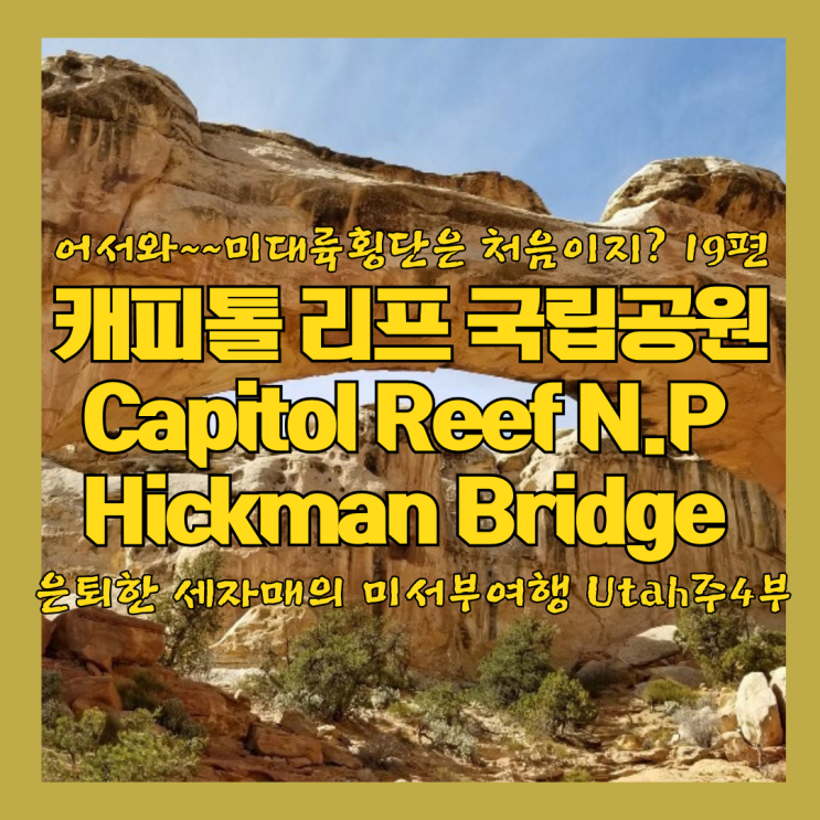  캐피톨 리프 국립공원 Capitol Reef N.P 힉맨 브리지 Hickman Bridge 트래킹 프루타지역에서의 추억소환 미대륙 횡단 19편