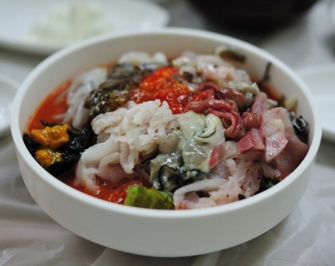  여름 별미 물회