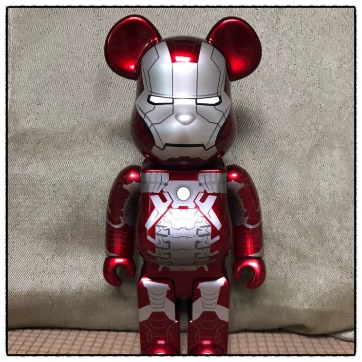 아이언맨 베어브릭 마크5 400% 리뷰 해피쿠지 라스트상 ironman bearbrick MK-5