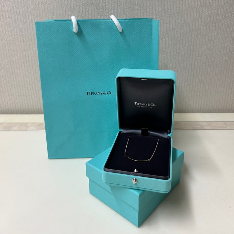 [Tiffany&Co] 티파니앤코 스마일 목걸이 스몰 로즈골드 옐로우골드 비교 및 착샷 신세계 강남 구....