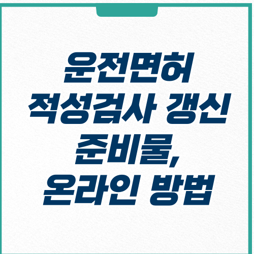  운전면허 적성검사 온라인 갱신 준비물 확인하기