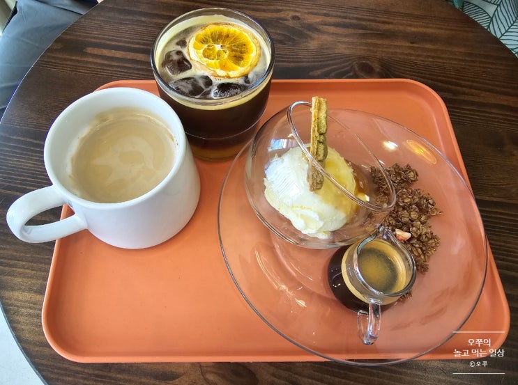  [구리 별내카페거리 카페] 식물카페 핀다담 / 오렌지 카노, 솔티드 카라멜 아포가토 추천