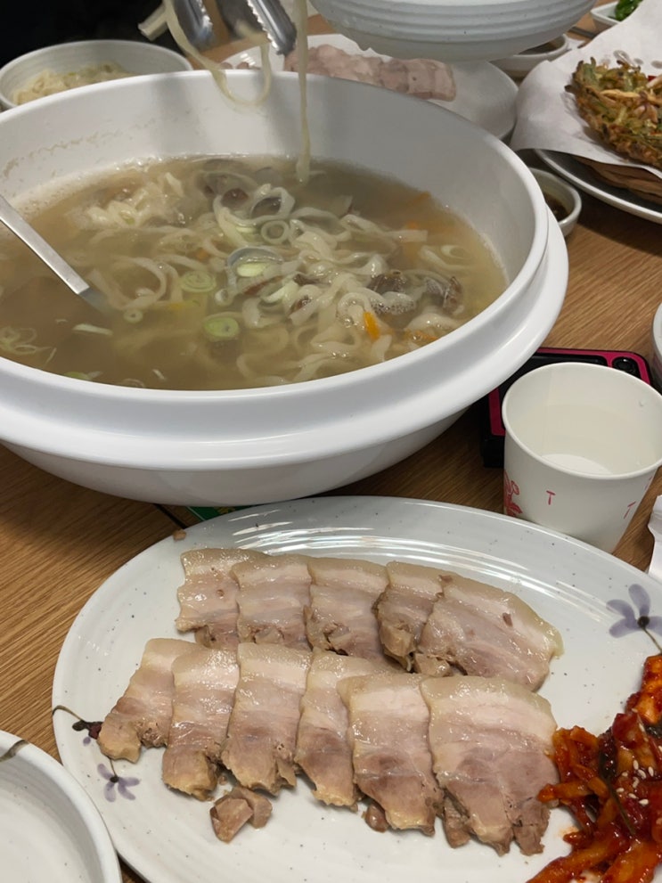 부평구청역 칼국수 맛집 무강옥칼국수 해물파전 수육 굴포천 맛집