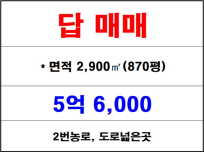  칠산논매매, 화목동논매매, 3번농로 위치한 논 매매