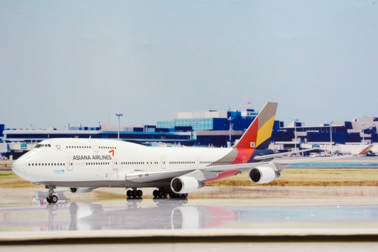  1:200 SQ wings Asiana Airlines 아시아나 항공 B747-400 HL7428 'last flight' 다이캐스트 모형