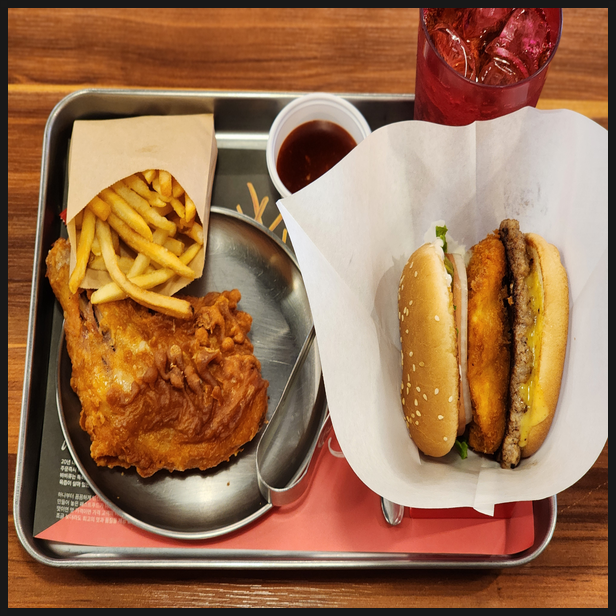  가성비 수제버거 맛집 치버킹 싱글 닭다리세트