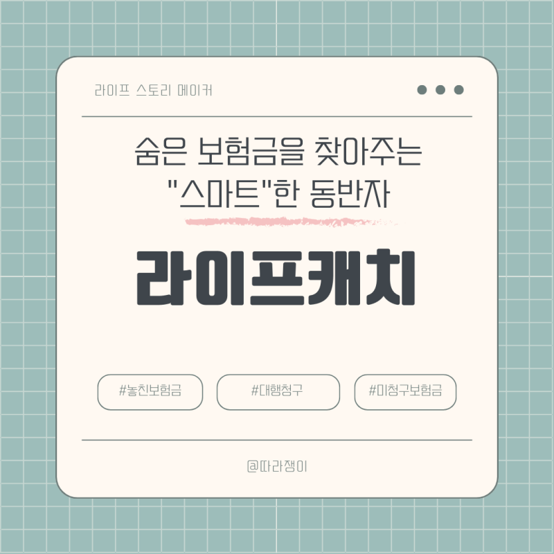당신의 숨은 보험금을 찾아주는 라이프캐치