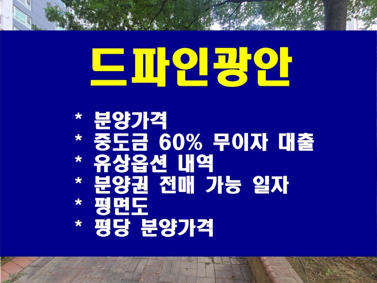  드파인 광안 분양 가격 분양권 전매 일자 평당가격 정보