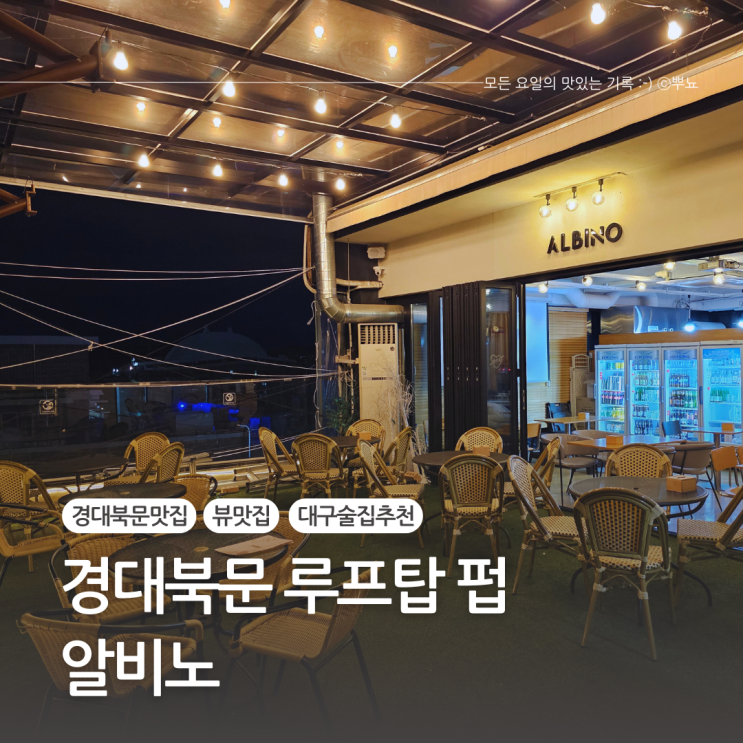  대구 경대북문 데이트하기 좋은 루프탑 펍:: 알비노