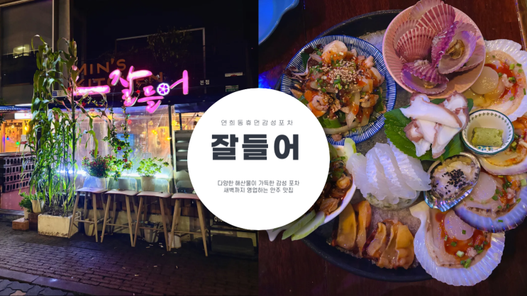  연희동 휴먼 감성 포차 잘들어 다양한 해산물이 가득한 감성 포차