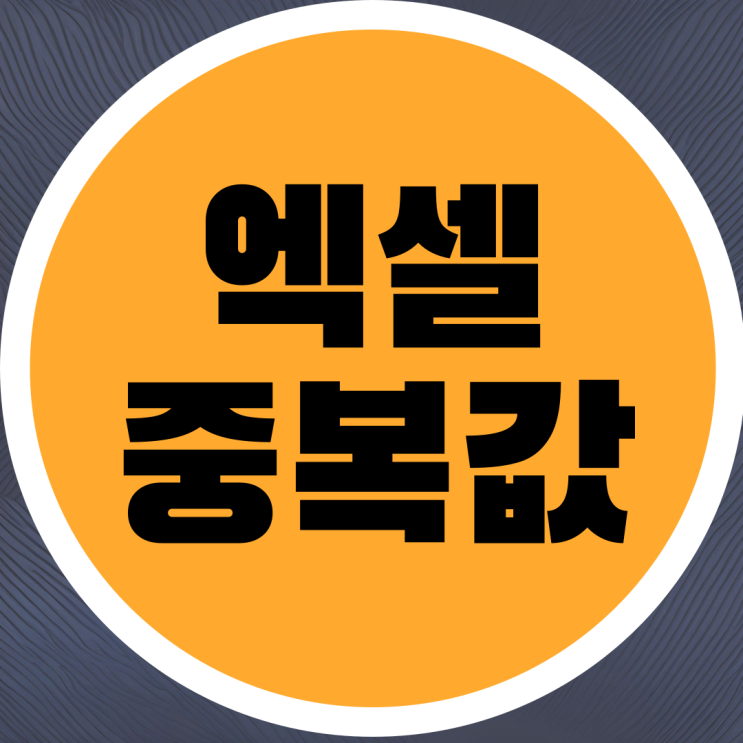  엑셀 중복값 찾기와 제거 방법