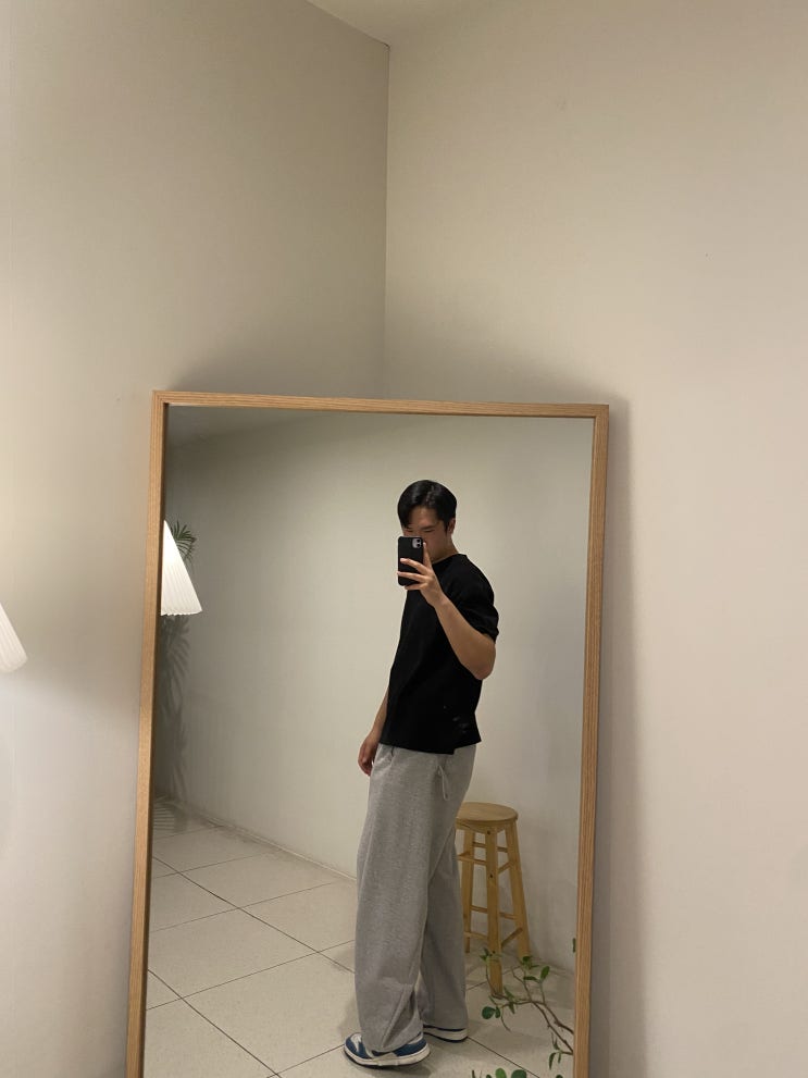  센트레이 사이드 스냅 팬츠 과체중 남성코디 군산 카페요즈음에서 패션쇼 편한바지추천