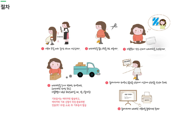  머리카락 기부_어머나 운동