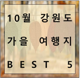 10월 강원도 가볼 만한 곳 가을 나들이 명소 BEST 5