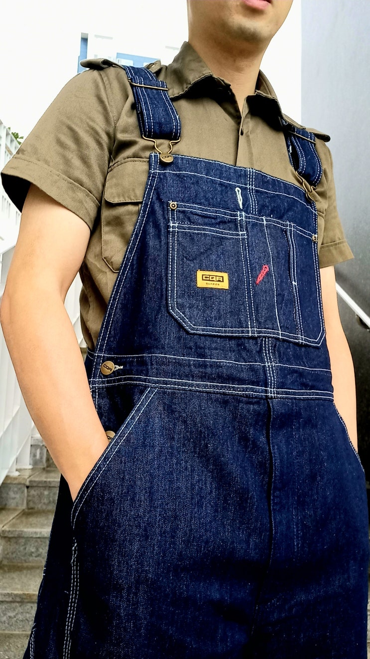  CQR 오버롤 데님 팬츠