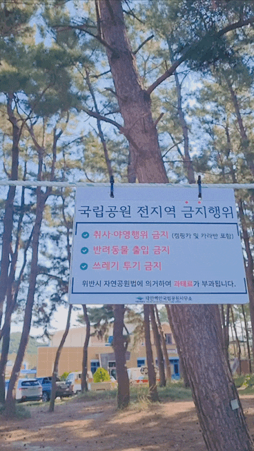  태안해안국립공원 취사 야영은 지정된 날만 가능