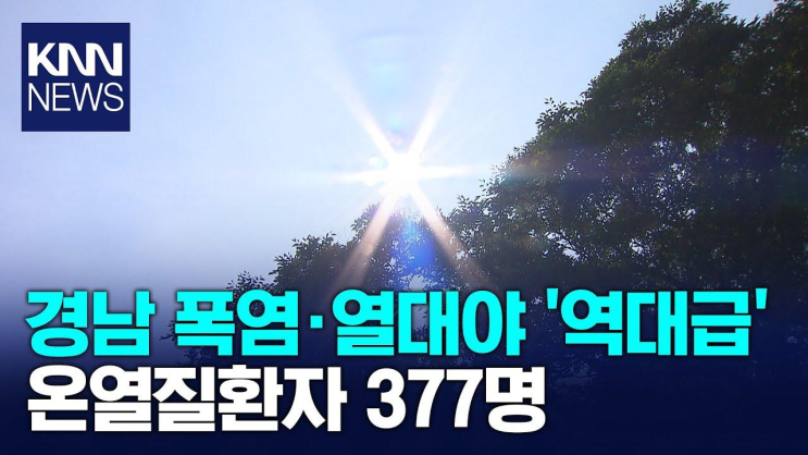 올해 <b>경남 온열질환자</b> 377명..6명 사망 / KNN