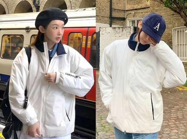 강민경, 패딩 꺼낸 런던 노팅힐! 비몽사몽 베레모 데님 여행룩