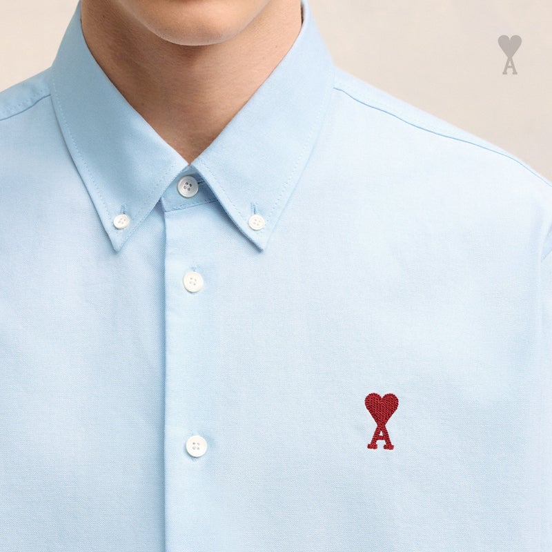 아미 OXFORD 버튼 다운 체인 스티치 로고 셔츠 SB