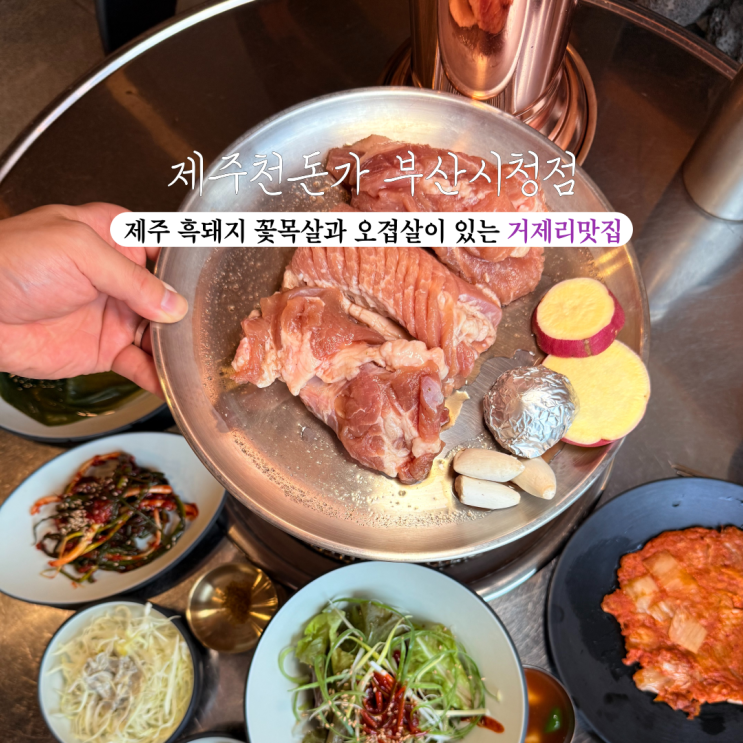  [부산 연제] 제주 천돈가 부산시청점 : 제주 흑돼지 꽃 목살과 오겹살, 김치찌개가 있는 거제리맛집