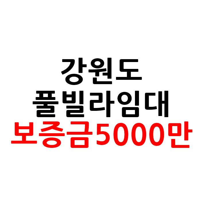  보증금5000만원 강원도 풀빌라 펜션 임대 창업