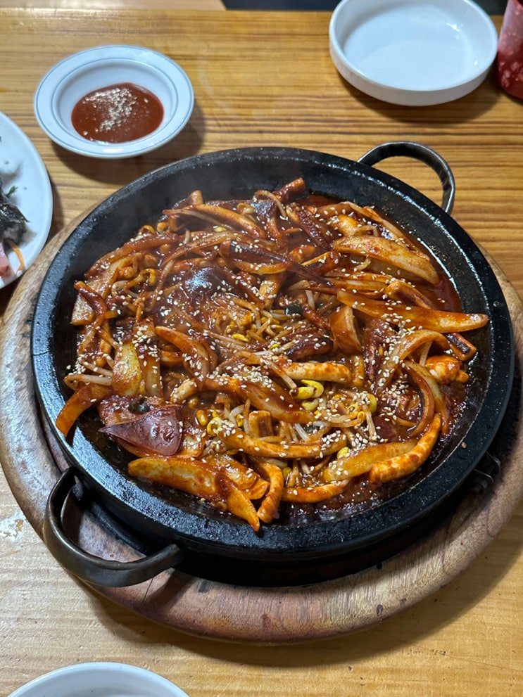  전주 객리단길 술집 초장집 내돈내산 돌판오징어볶음