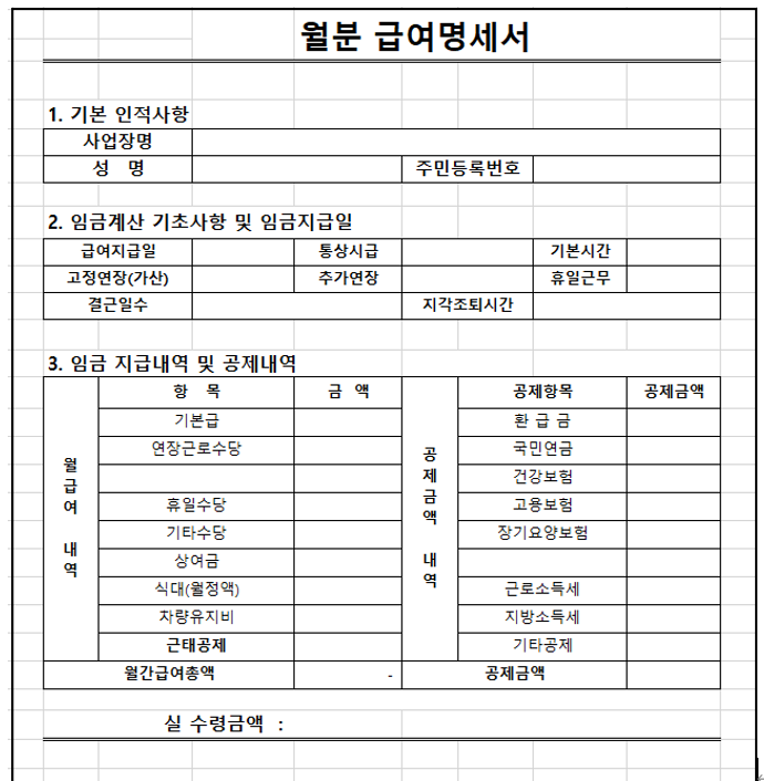  [ 약국 세무 ] 임금명세서는 어떻게 만드나요?