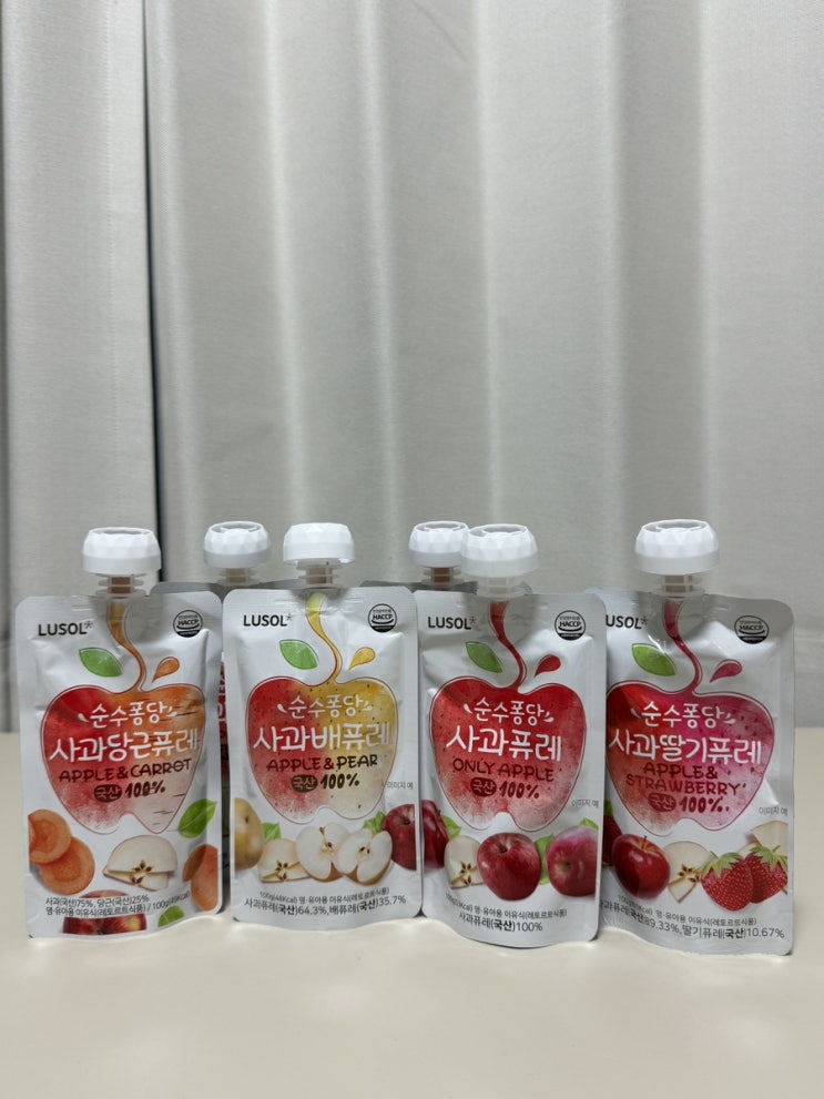  루솔 간식 추천 - 루솔 순수퐁당 사과퓨레