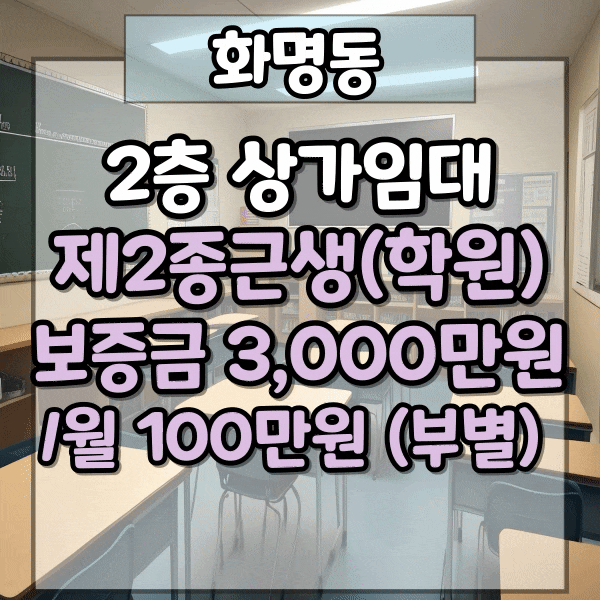  화명초등학교 인근 상가임대, 화명동 학원임대, 화명초등학교인근 2층 상가 임대