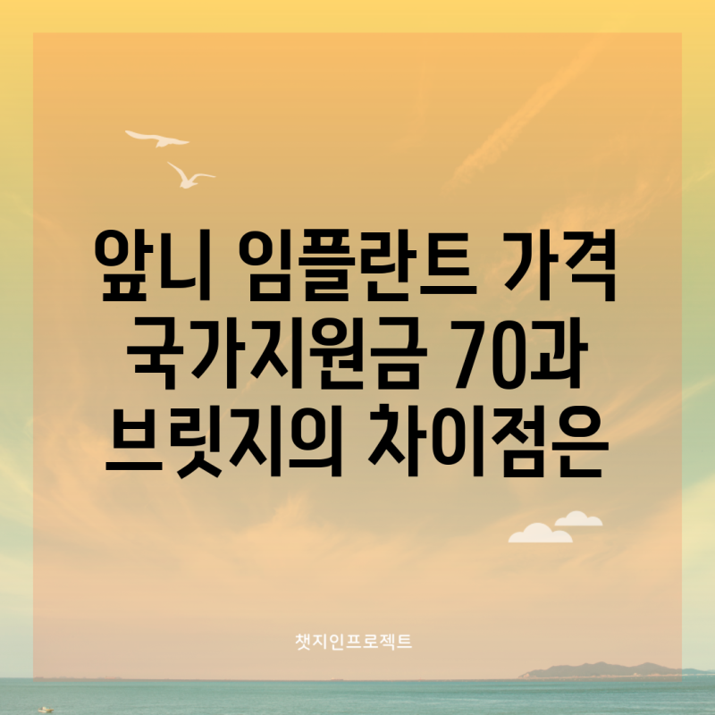 앞니 임플란트 가격 국가지원금 70과 브릿지의 차이점은
