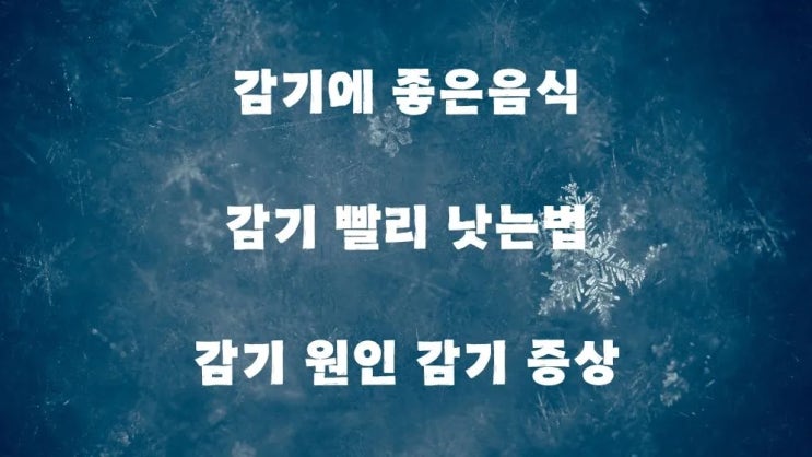  감기에 좋은음식  좋은 차 빨리낫는법 감기 증상 원인