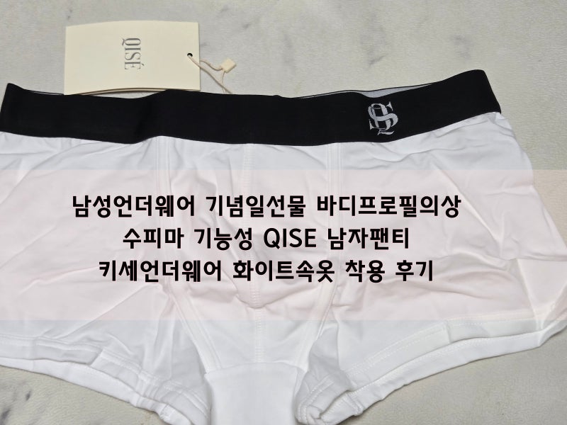 남성언더웨어 - 바디프로필의상 기념일선물 수피마 기능성 QISE 남자팬티 키세언더웨어 화이....