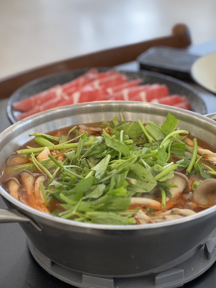  가성비 동천동 샤브샤브 고기리 맛집 윤우재 샤브칼국수