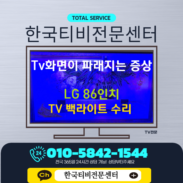  led tv 백라이트 고장증상 파란화면 경기도 군포 출장수리