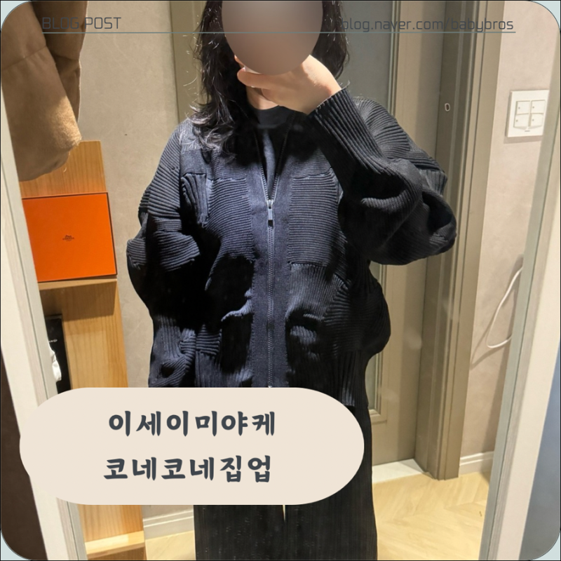 이세이미야케 코네코네 집업 자켓 블랙